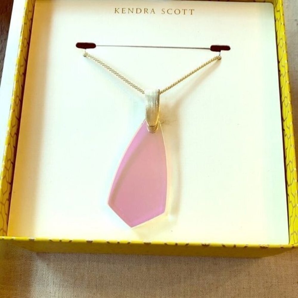 Kendra Scott Dichroic Glass Azalea Necklace In Gold NIB